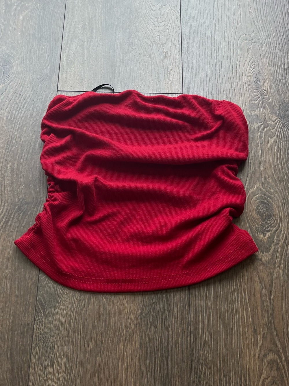 Red Ruched Tube Top